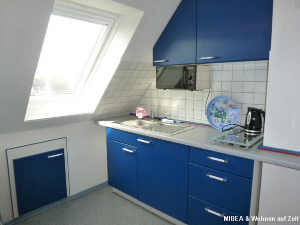 Die Einbauküche mit Geschirrspülmaschine und einem 2 Platten Cerankochfeld