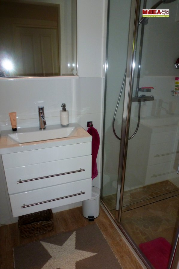 Teilausschnitt Badezimmer mit großer Dusche